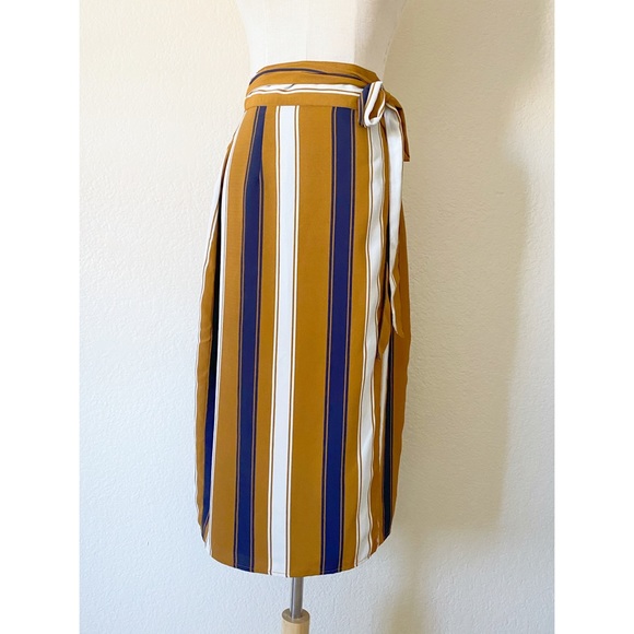 NWT MELODY STRIPED WRAP SKIRT - Picture 3 of 14